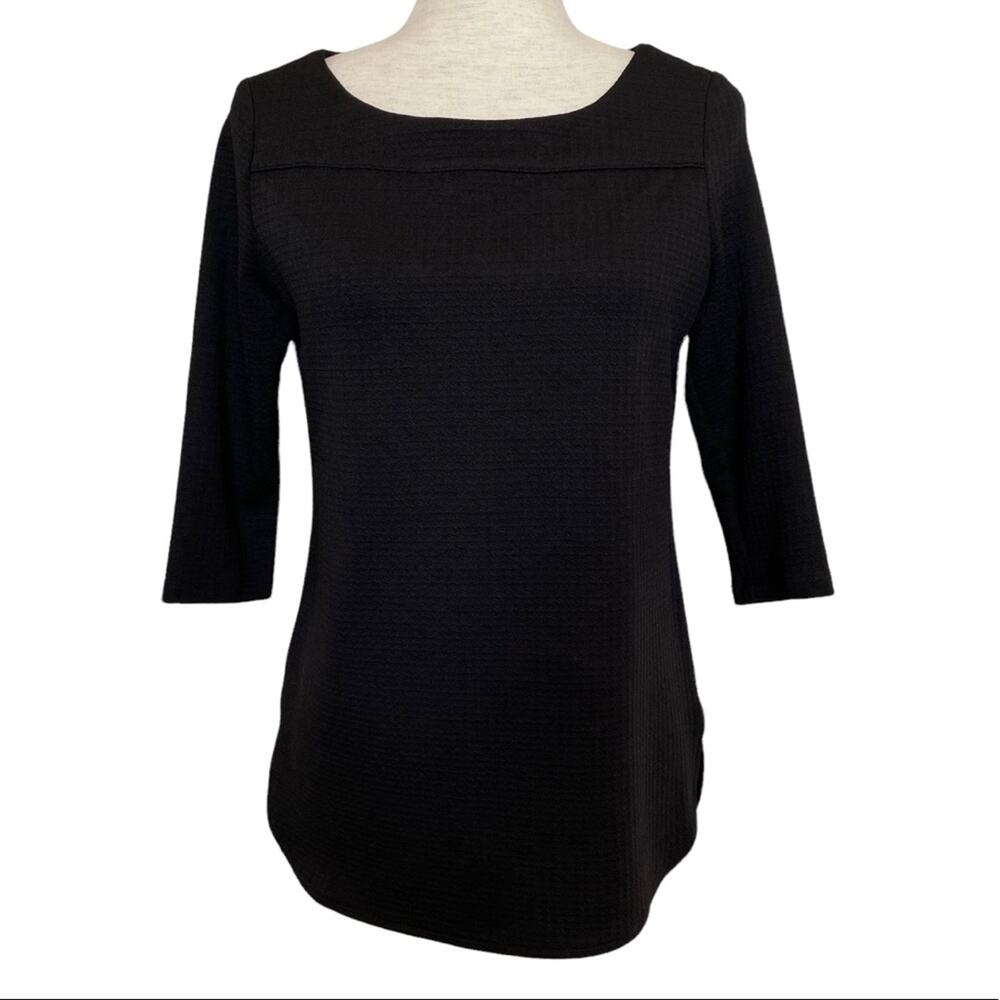 JULES & LEOPOLD Boatneck Open Back Top Black Size Small Neutral